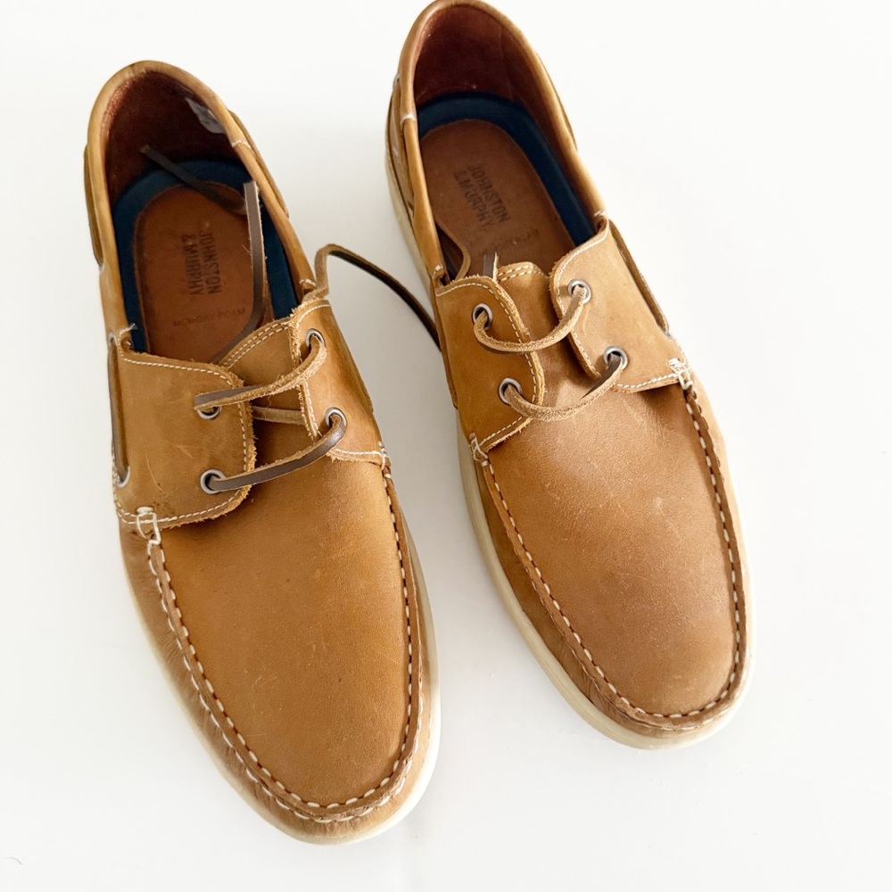 Johnston & Murphy Men's Leather Boat Shoes Size 10.5 - Picture 2 of 10